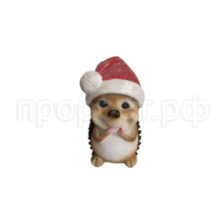 Ежик в новогодней шапочке 7*8*9см 716428/W249