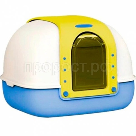 Туалет бокс д/кошек Дракон желтый дверь маятник,коврик,совок 58*42,8*48,6см/МАК111/Евро