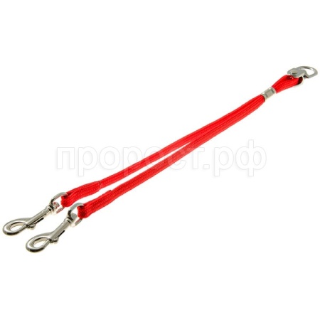Сворка регулируемая с вертлюгом  лента-чулок 8мм красная 79-0029/Пет Лайн