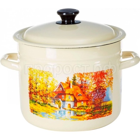 Кастрюля 7л эмаль цил слоновая кость Старая мельница 41804-192/6-У2/2шт/Керчь  