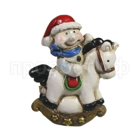 Магнит Снеговик на лошадке L4W1H4,5 714198