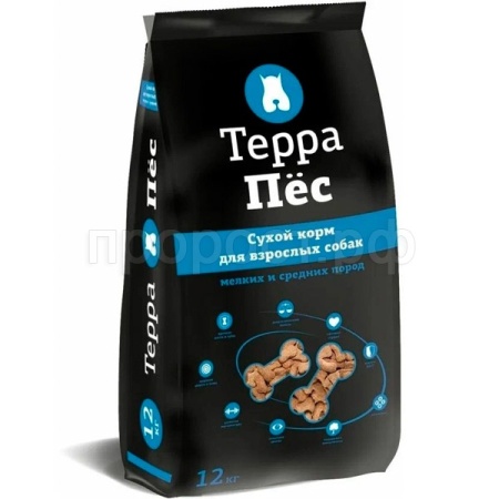 Корм Терра Пёс для собак мелких и средних прод 12кг Корм Терра Пёс для собак мелких и средних прод 12кг