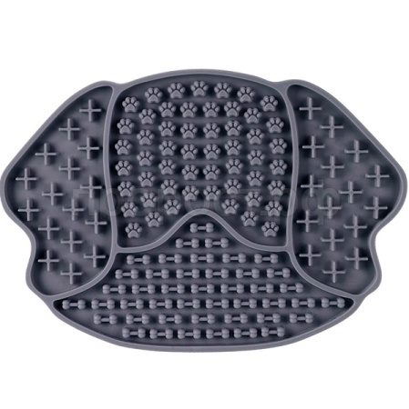 Коврик лизательный д/животных силикон Пёс серый 21,5*15*8см/30241016/Триол