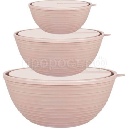 Набор салатников Sugar&Spice (1,2л+2,3л+4,1л) с крышками латте SE4009 /6шт/ПР