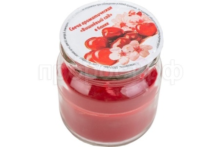 Свеча ароматическая 60*60мм в банке вишневый сад 105747 /20шт/Волшебная страна