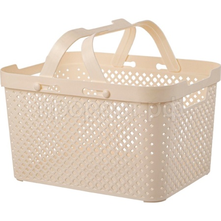 Корзина д/хранения Plast Team STOCKHOLM 15л с ручками молочный туман РТ5003 /5шт/ПТ