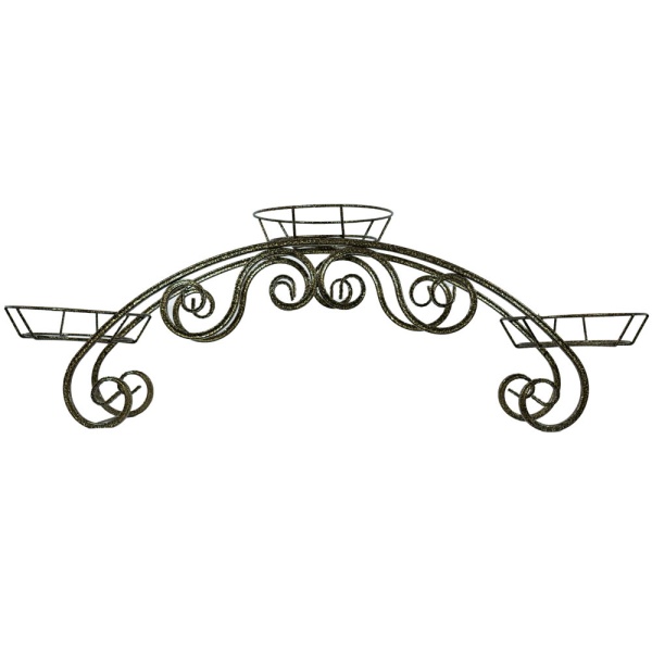 Подставка РЗДИ Дуга ажурная 3 горшка бронза