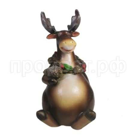 Лось с шишечкой (сидит) L11W11H20 715217/D089
