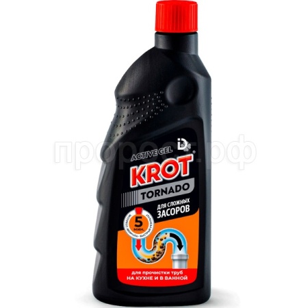 Ср-во д/засоров сложных КРОТ Торнадо 1000г гель /8шт/ Ср-во д/засоров сложных КРОТ Торнадо 1000г гель /8шт/