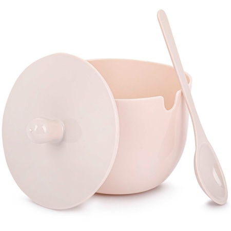 Сахарница Джелли 0,39л с крышкой/ложкой бежевый М8296 /12шт/ Альтерн 