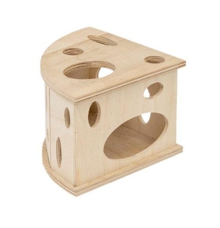 Игрушка для грызунов Домик ЕСО Сыр большой деревянный 13*13*h8см/86841