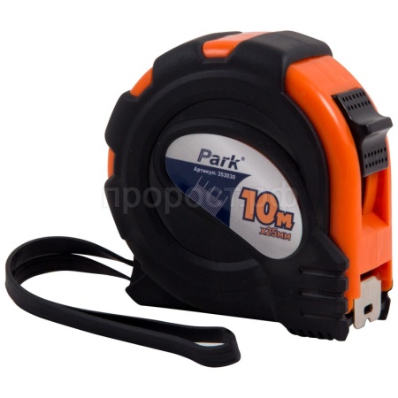 Рулетка с фиксатором 10м*25мм прорезин.корпус ТМ30-10025/6шт/353030/PARK