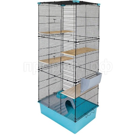 Клетка д/грыз CRAFT Шиншилла-3 58*40*94см разборная без наполнения бирюз-чер/43072бирюз-че/Дарэленд