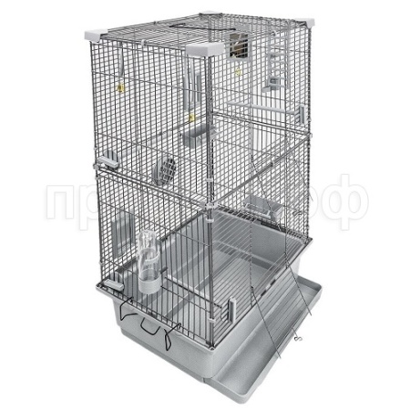 Клетка д/птиц ТУТТИ-2 ECO 42*30*66см (укомплект) светло-серая /46212/Дарэлл