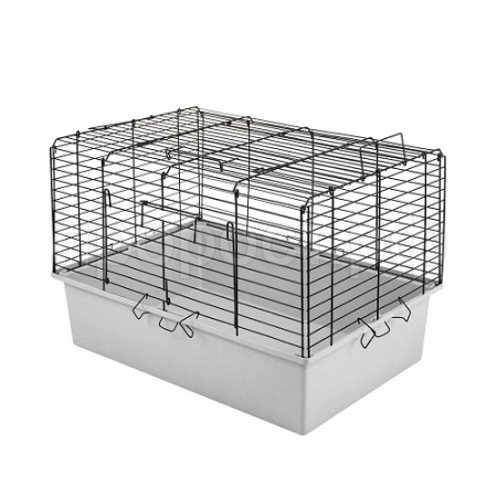 Клетка для кроликов и морских свинок складная  КРОЛИК №2 размер 58*40*32,5см св.сер/черный