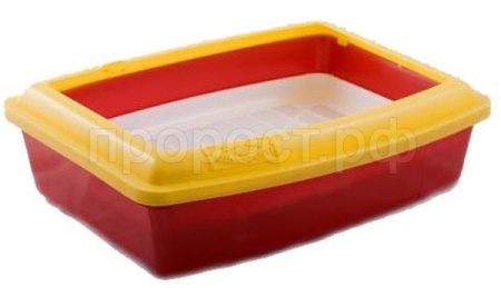 Туалет для кошек глубокий полный комплект красный ВАКА  Туалет для кошек глубокий полный комплект красный ВАКА