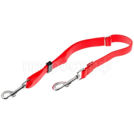 Удлинитель для поводка 20мм 50см-80см красный/металл 73-2890/Пет Лайн